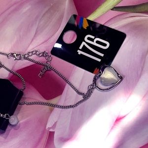 moon stone heart necklace